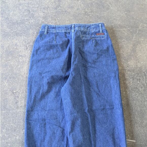Vintage Gramicci Pleated Baggy Jeans Women's 14 Blue Button Ankle 80s Barrel - Picture 5 of 8